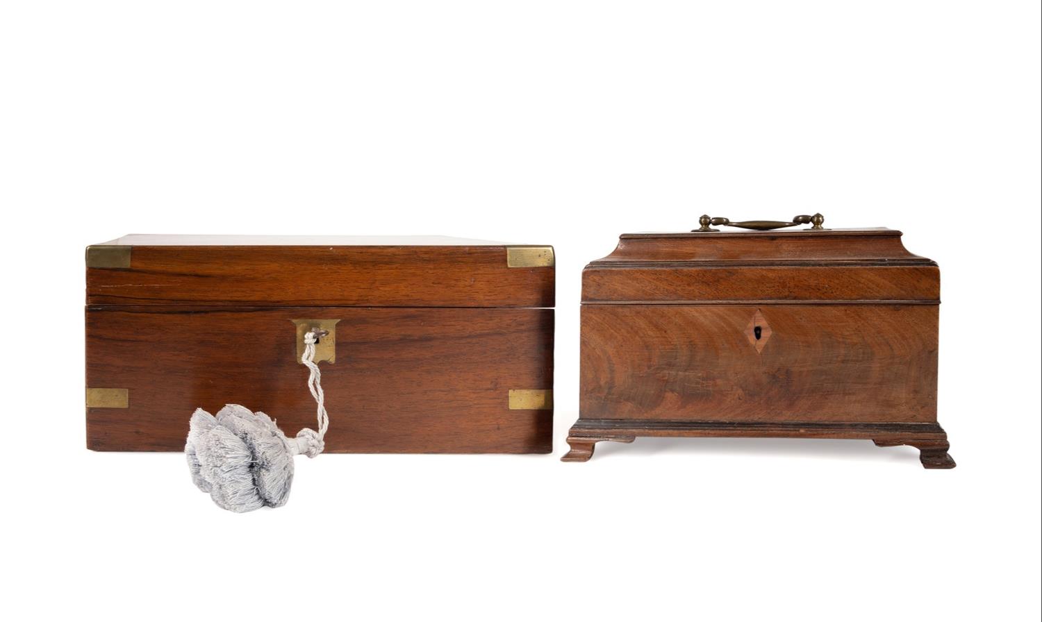 CHIPPENDALE TEA CADDY & CHINA TRADE