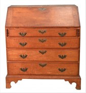 CHIPPENDALE TIGER MAPLE DESK,