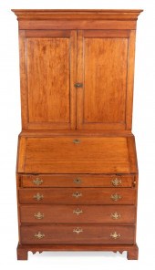 CHIPPENDALE TWO-PART SECRETARY