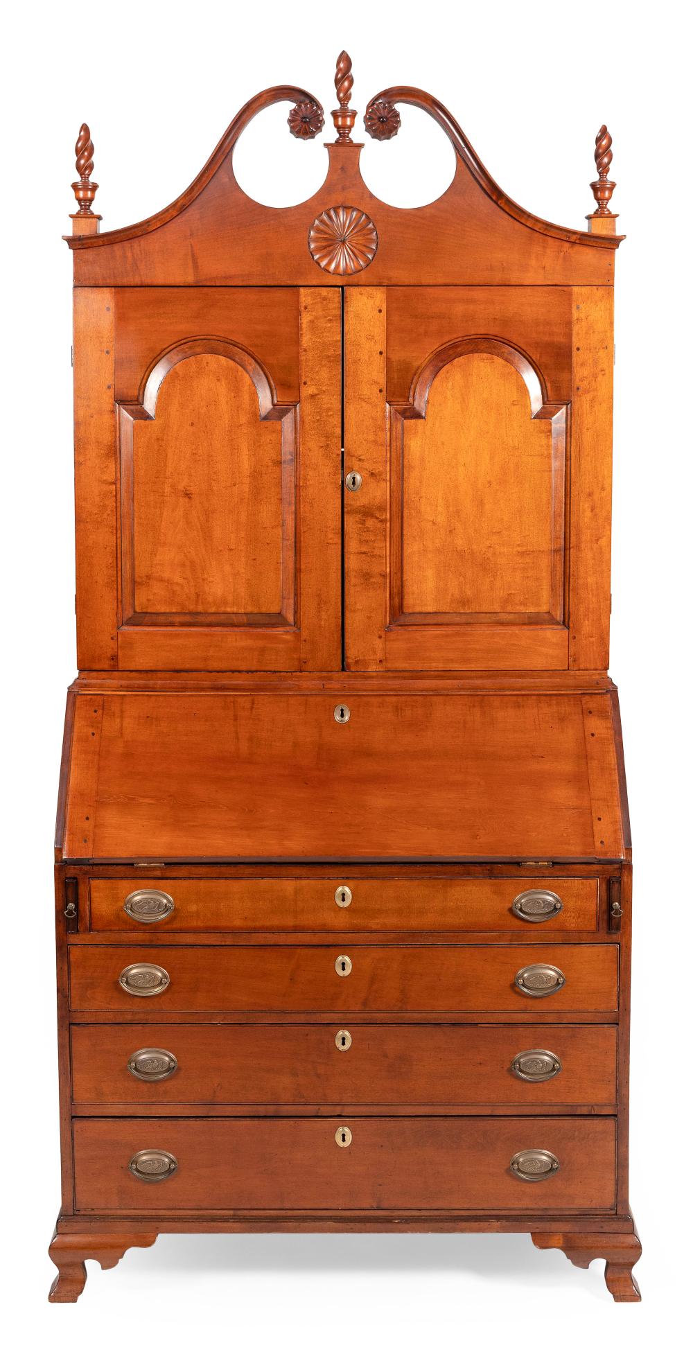 CHIPPENDALE TWO-PART SECRETARY
