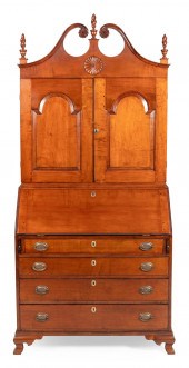 CHIPPENDALE TWO-PART SECRETARY