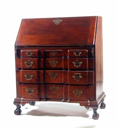 Chippendale walnut blockfront desk