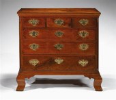 Chippendale walnut chest of dr