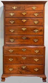 CHIPPENDALE WALNUT CHEST ON CH
