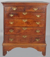 CHIPPENDALE WALNUT CHEST ON LA