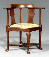 Chippendale walnut corner chai