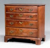 Chippendale walnut four drawer