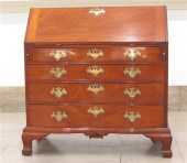 Chippendale walnut oxbow slant