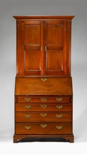 Chippendale walnut secretary b
