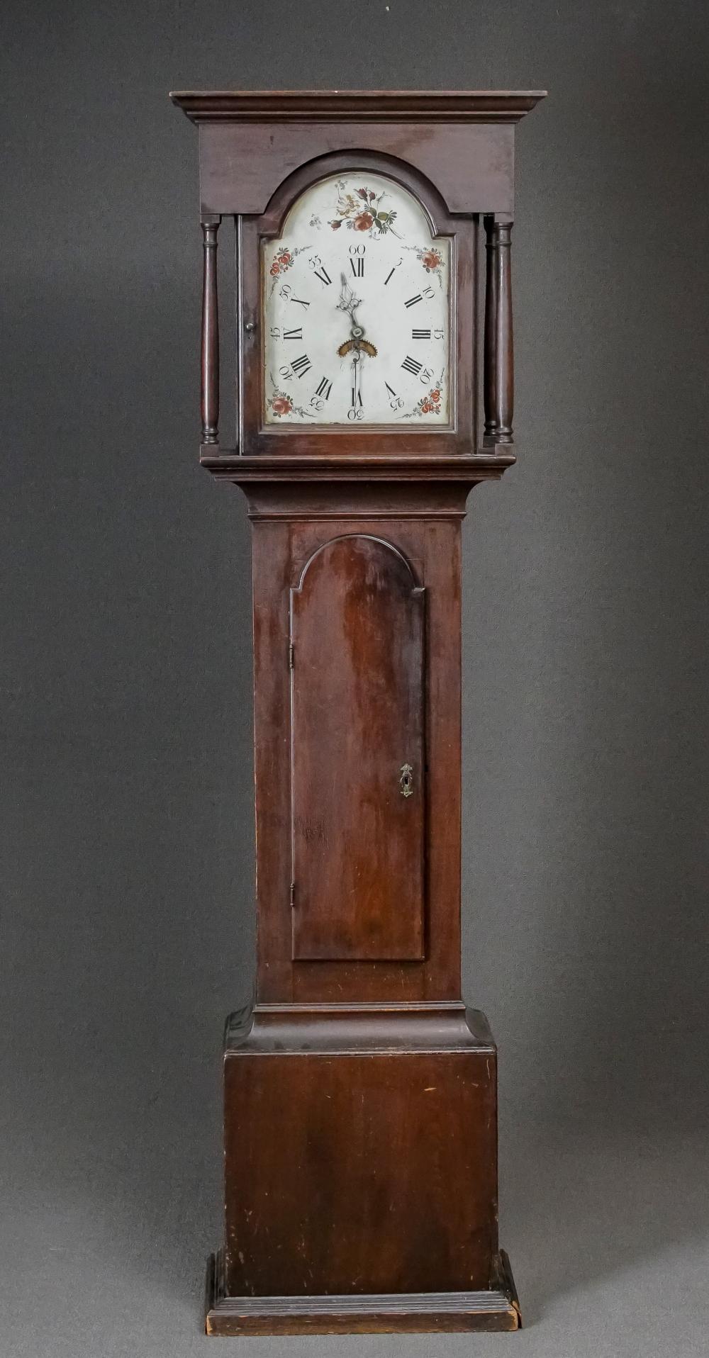 CHIPPENDALE WALNUT TALL CASE CLOCK,