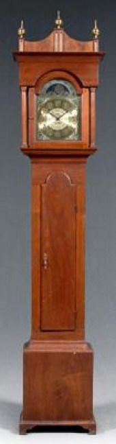 Chippendale walnut tall case c