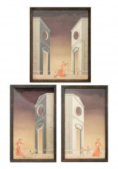 CHIRICO STYLE SURREALIST TRIPT