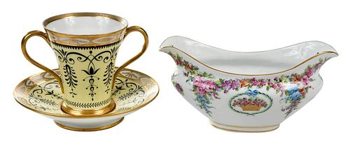 CHOCOLATE CUP AND SAUCER AND SEVRES