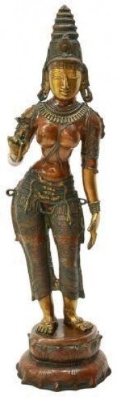 CHOLA STYLE BRONZE STANDING PA