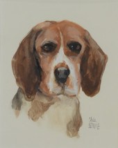 CHRIS BENVIE BEAGLE WC PAINTIN