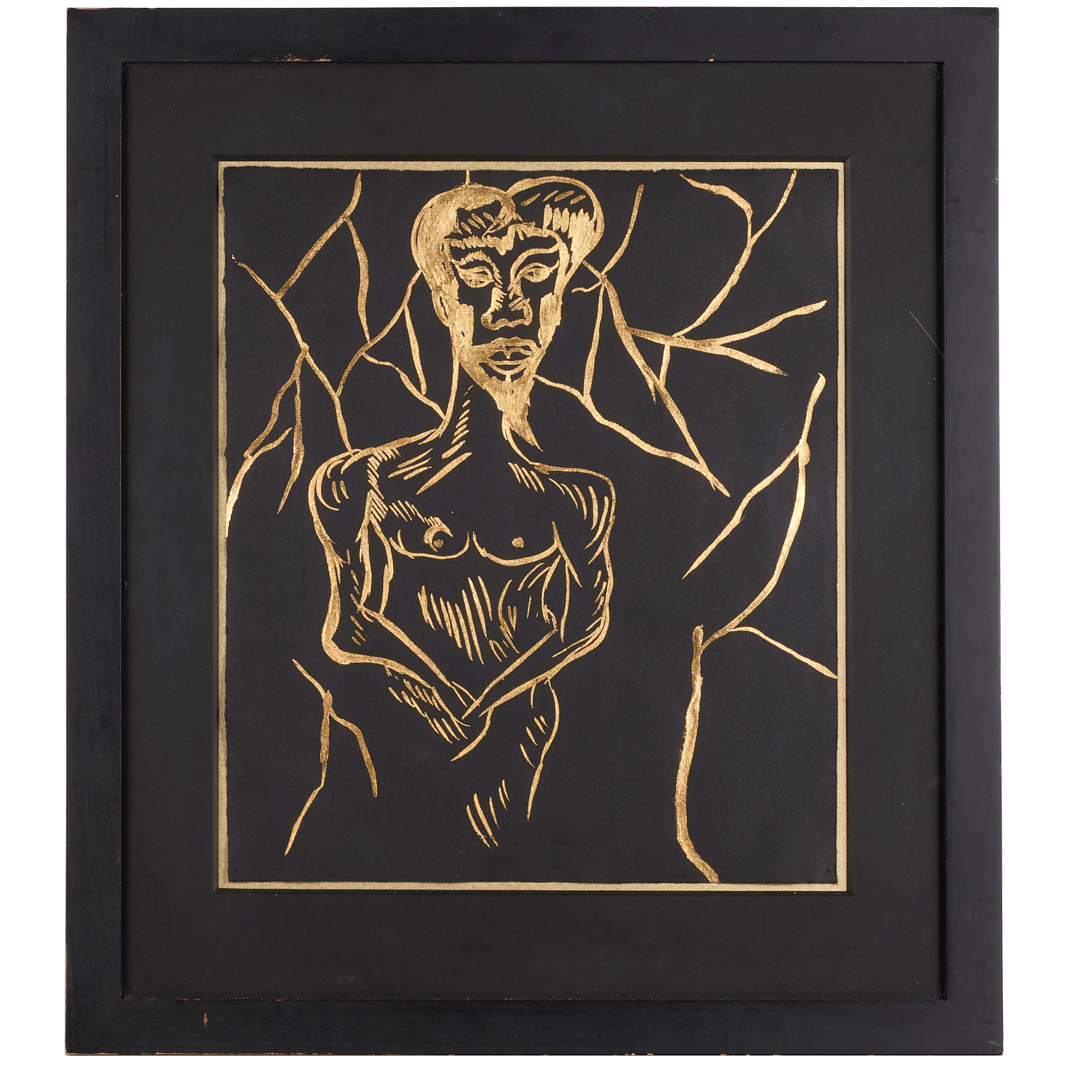 CHRIS OFILI, GOLD LEAF DRAWING,