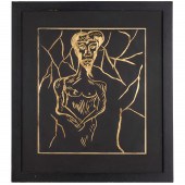 CHRIS OFILI, GOLD LEAF DRAWING