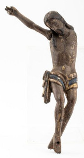 CHRIST CRUCIFIED PAINTED WOOD