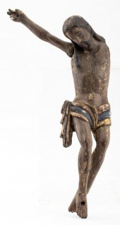CHRIST CRUCIFIED PAINTED WOOD