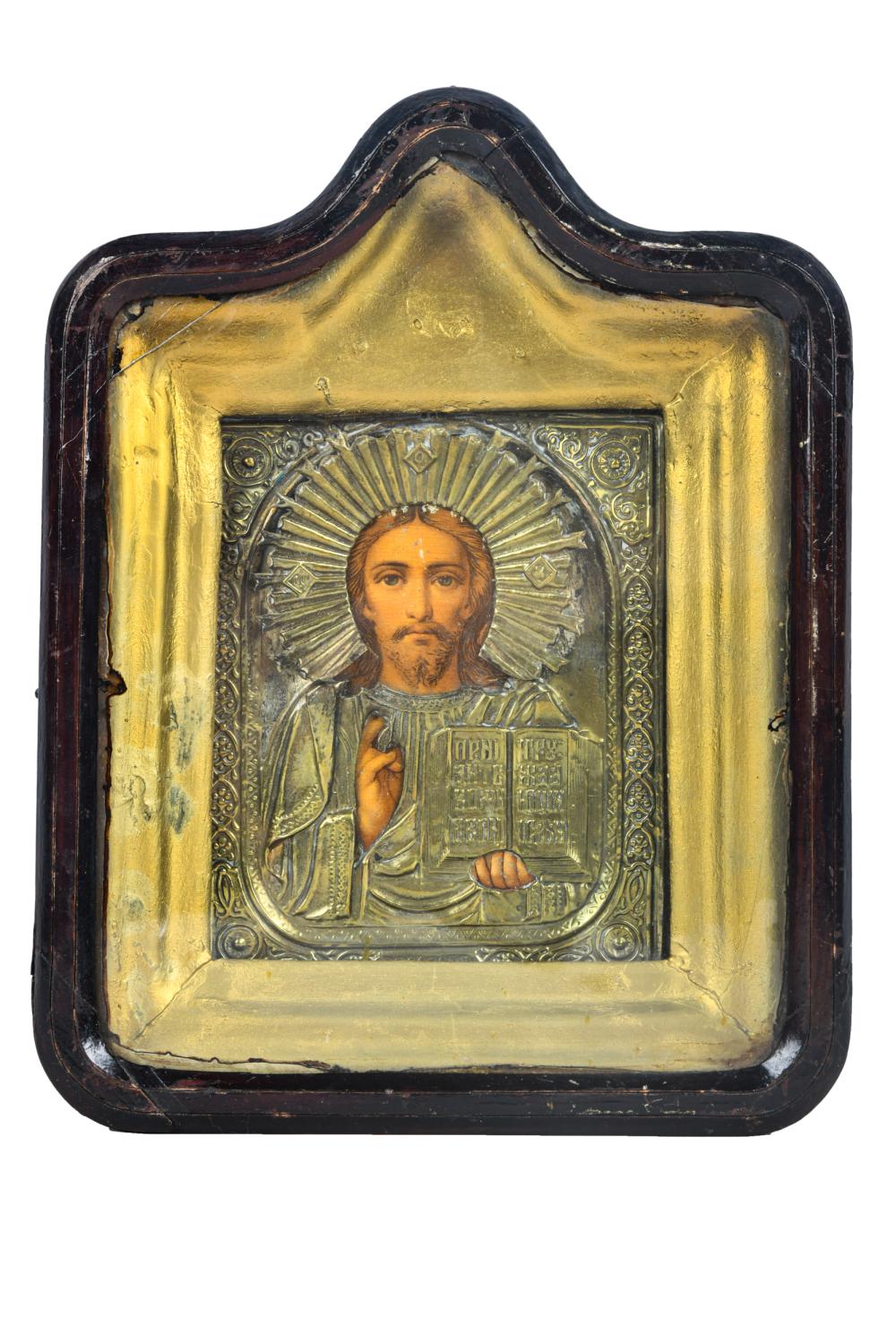 CHRIST PANTOCRATOR ICONwith metal