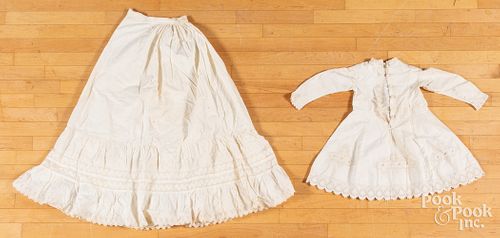 CHRISTENING DRESS, 19TH C., AND A