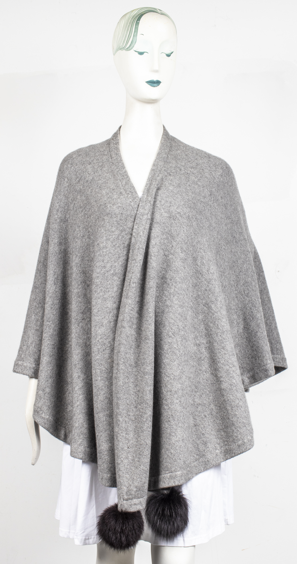 CHRISTIAN DIOR CASHMERE CAPE WITH
