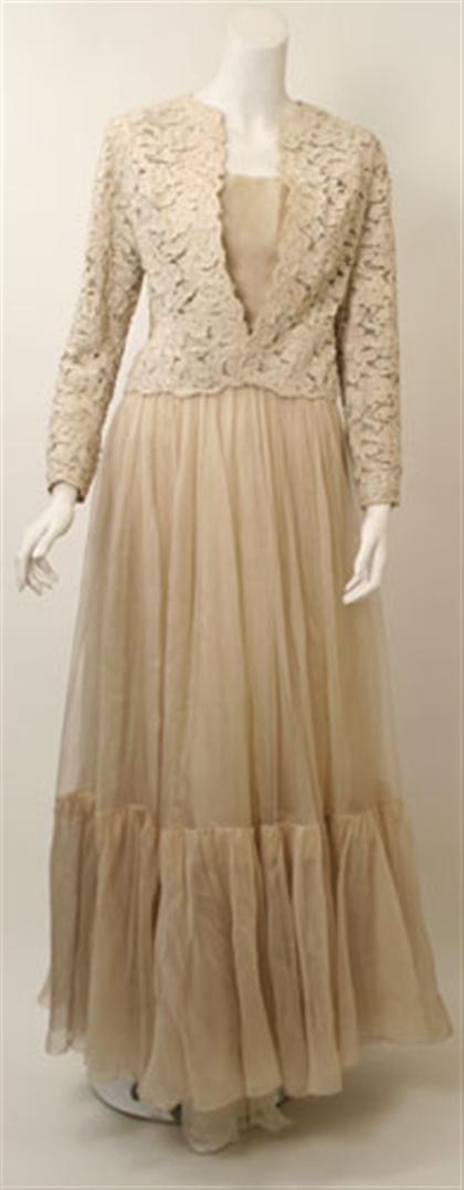 Christian Dior cream silk chiffon