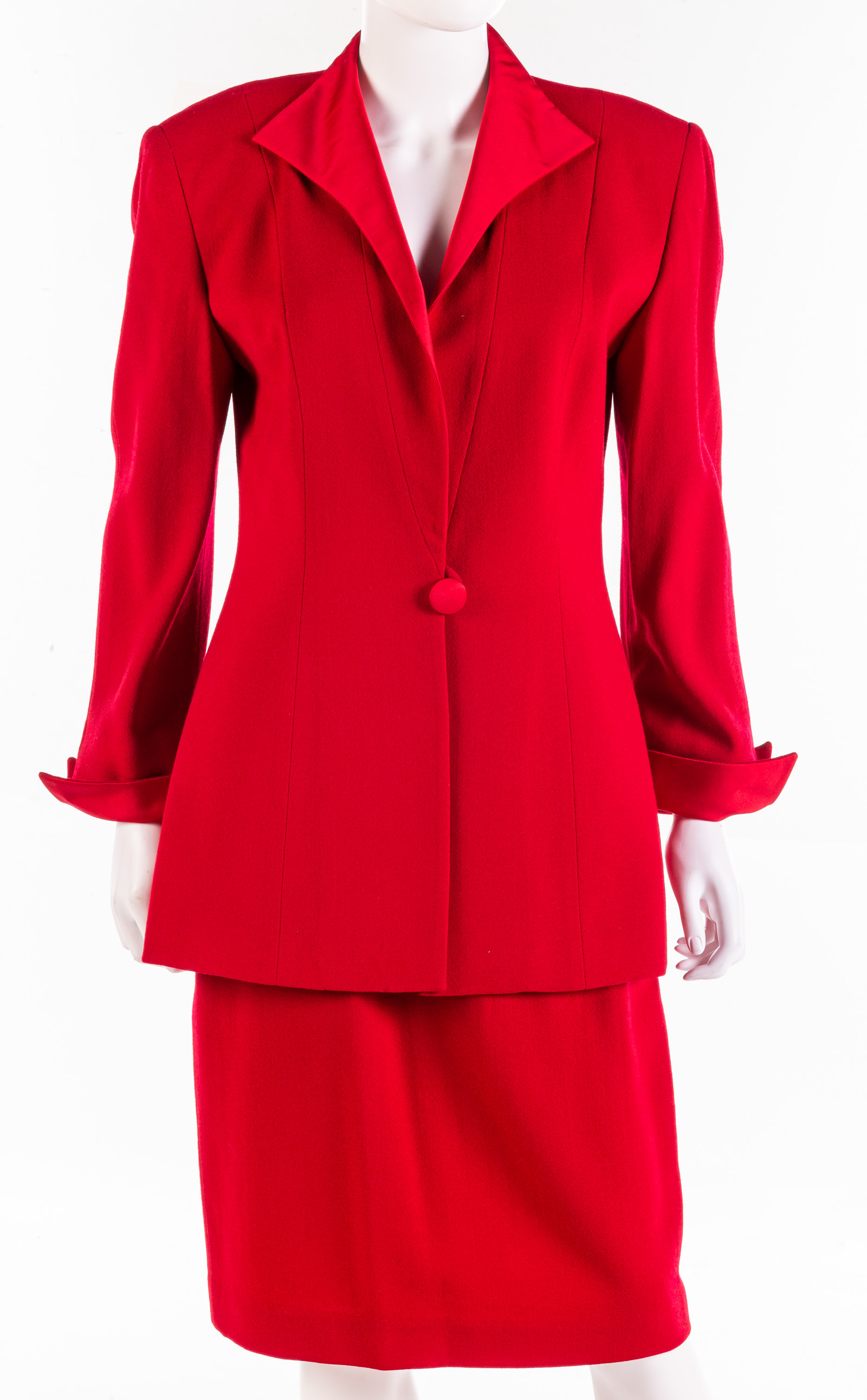 CHRISTIAN DIOR RED WORSTED WOOL