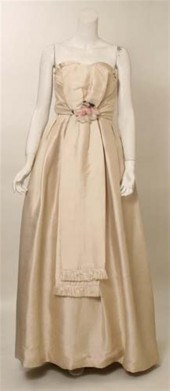 Christian Dior white silk stra