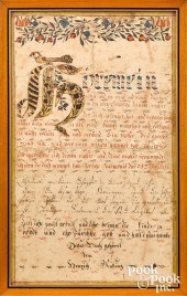 CHRISTIAN STRENGE FRAKTUR BOOK