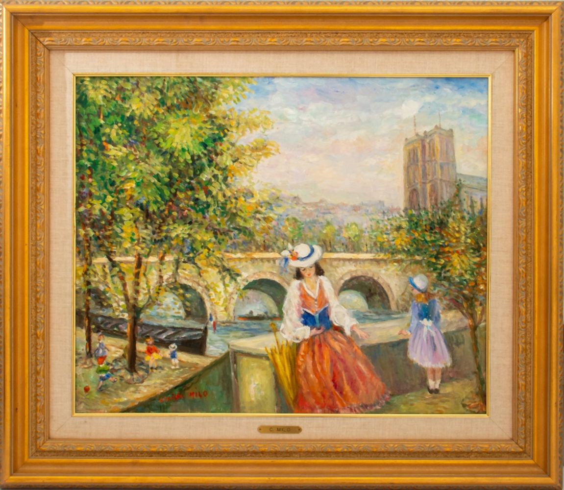CHRISTIE MILO PARISIAN SCENE OIL ON