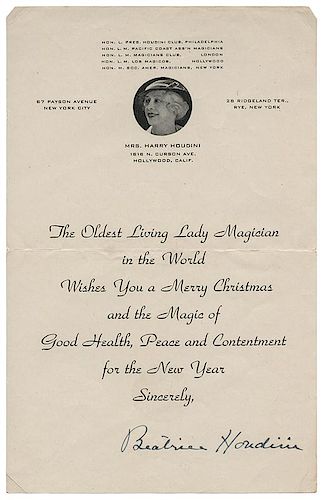 CHRISTMAS CARD SIGNED BY BESS