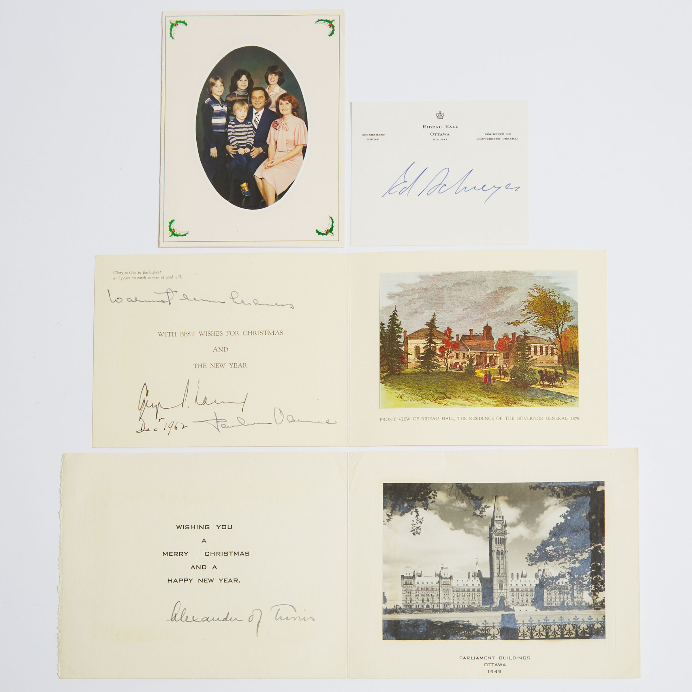Christmas Cards and Note from