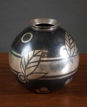 CHRISTOFLE ART DECO METAL VASE