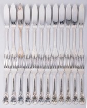 CHRISTOFLE (PARIS) 24-PIECE 'M