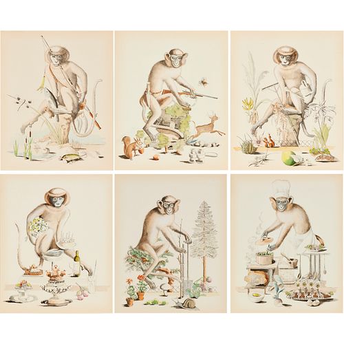 CHRISTOPHE CASTOU, SET (6) MONKEY