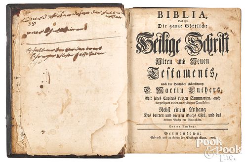 CHRISTOPHER SAUR GUN WAD BIBLE,