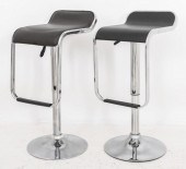 CHROME AND BLACK FAUX LEATHER