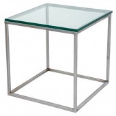 CHROME AND GLASS CUBE TABLE Ch