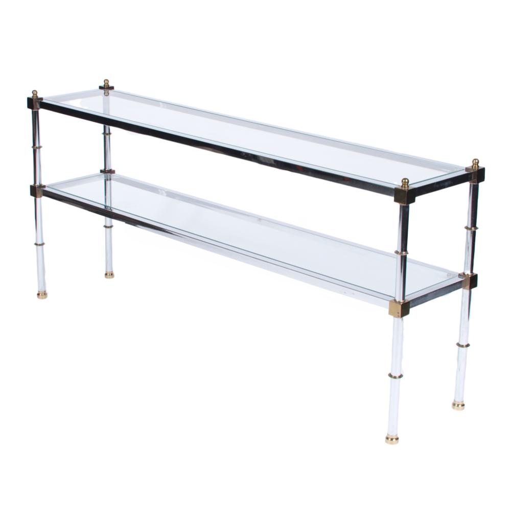 CHROME AND GLASS DESIGNER CONSOLE