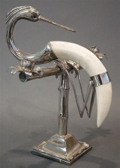 CHROME CANDELABRUM, HEIGHT: 16