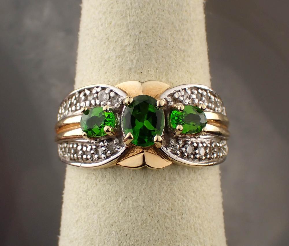 CHROME DIOPSIDE, DIAMOND AND GOLD