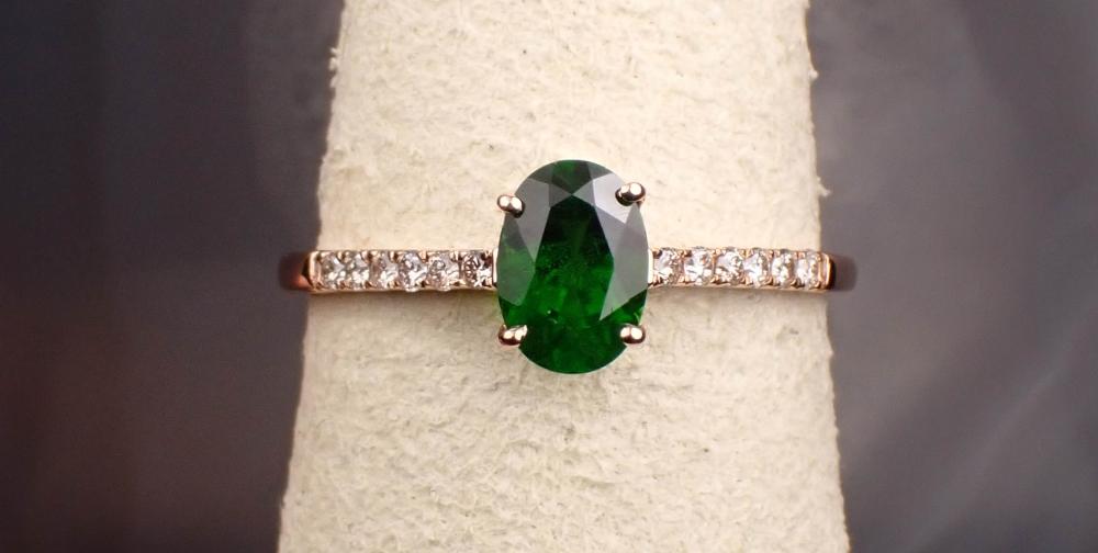 CHROME DIOPSIDE, DIAMOND AND GOLD