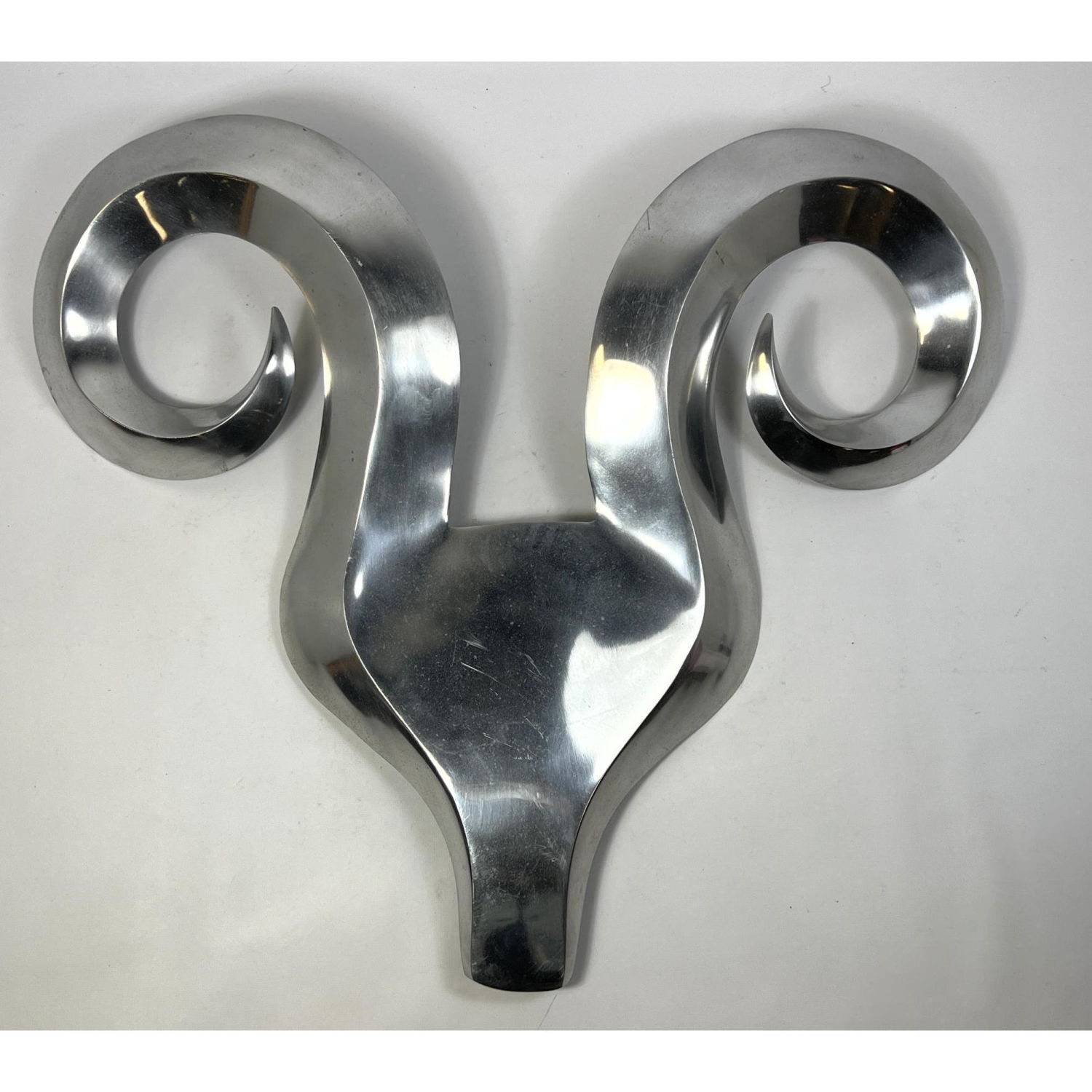 Chrome Figural Rams Head Wall