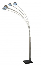 CHROME FIVE-LIGHT ARC FLOOR LA