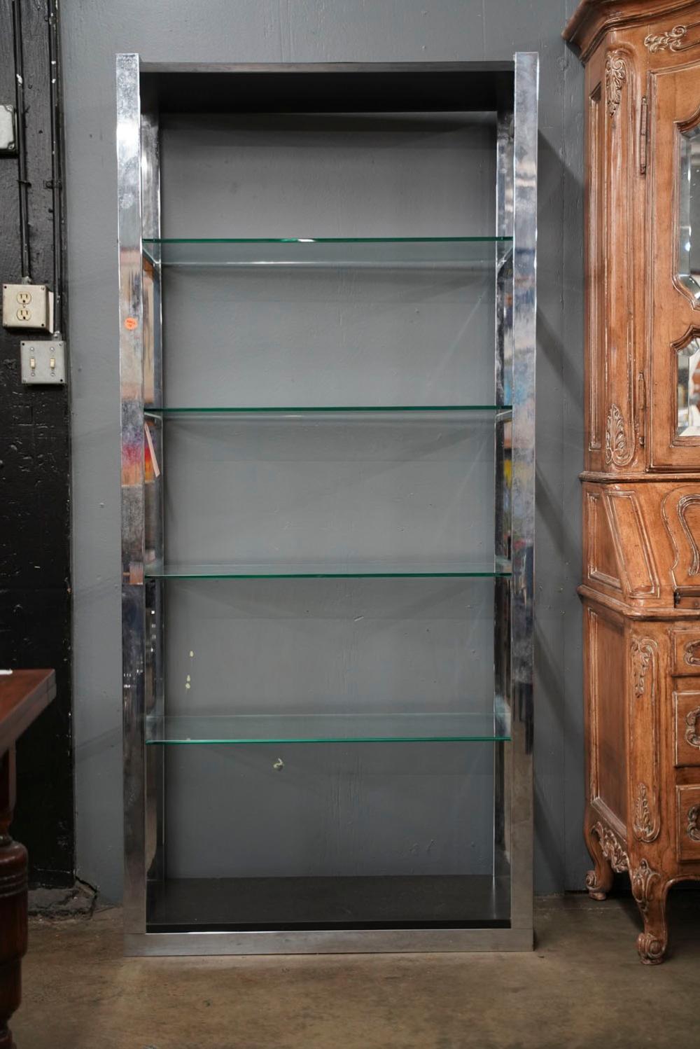 CHROME & GLASS ETAGERE78 x 36
