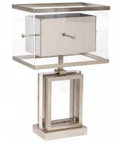 CHROME & LUCITE TABLE ITALIAN