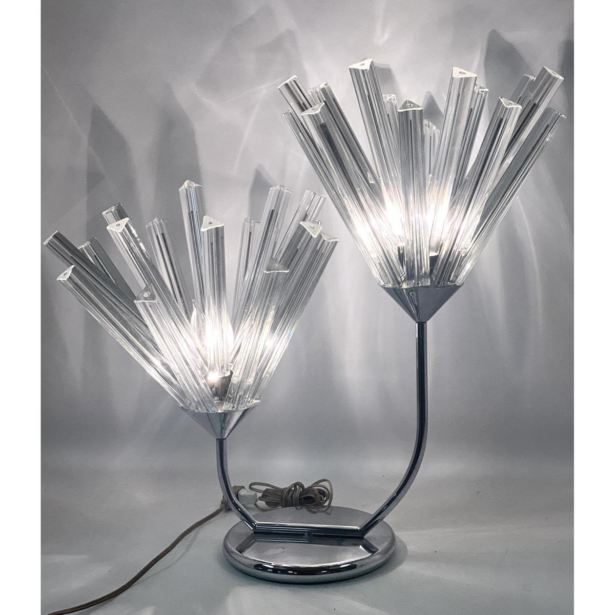 Chrome Modernist Lamp. Two