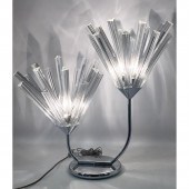 Chrome Modernist Lamp. Two upr