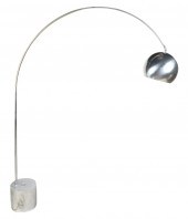 CHROMED METAL ARC FLOOR LAMPCh